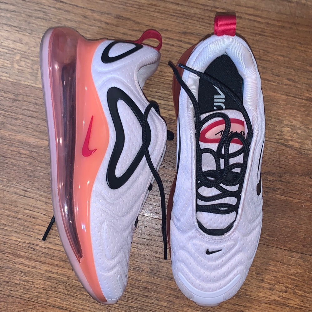 Light pink, dark pink and black Nike air max shoes